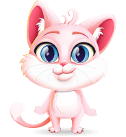 Pink Cat Cartoon Vector Character