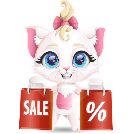 Cute Female Cat Cartoon Character