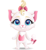 Cute Female Cat Cartoon Character