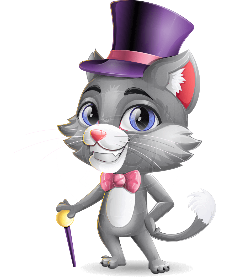 Cat With Hat Cartoon Vector Character