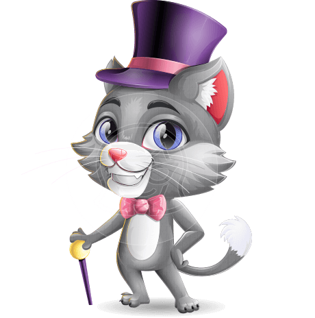 Cat With Hat Cartoon Vector Character