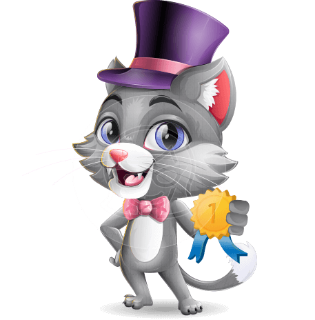 Cat With Hat Cartoon Vector Character