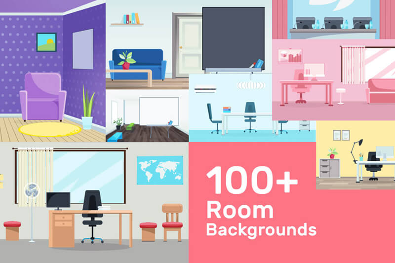 Room Backgrounds Vector Collection
