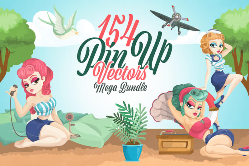Pin Up Vectors - Mega Bundle