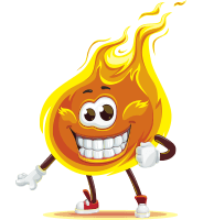 Cute Fire Cartoon Vector Character