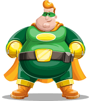 Big Funny Superhero Cartoon Character