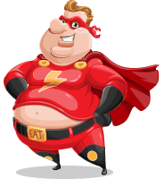 Overweight Superhero Cartoon Character