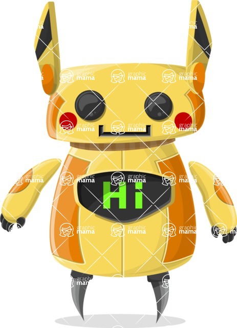 Cartoon Robot Clipart Bundle - Animal Robot Cartoon with Display