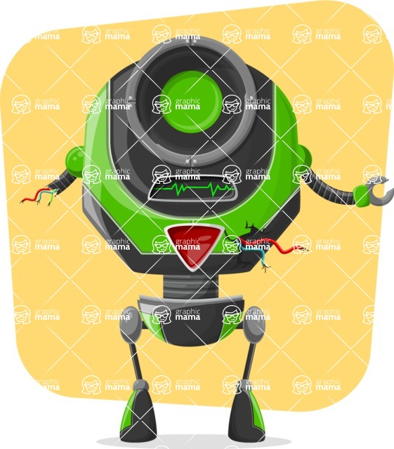 Cartoon Robot Clipart Bundle - Cartoon Green Robot