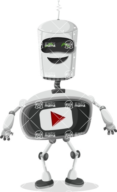 Cartoon Robot Clipart Bundle - TV Robot Player Cartoon