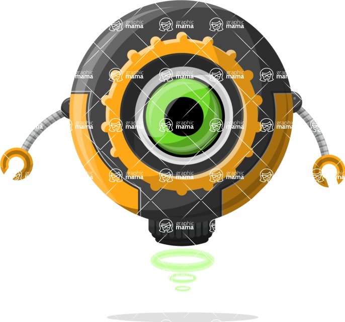 Cartoon Robot Clipart Bundle - Circle Robot Cartoon