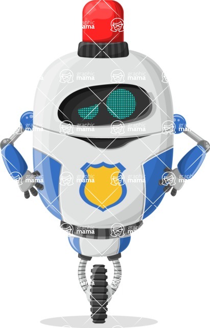 Cartoon Robot Clipart Bundle - Police Robot Cartoon