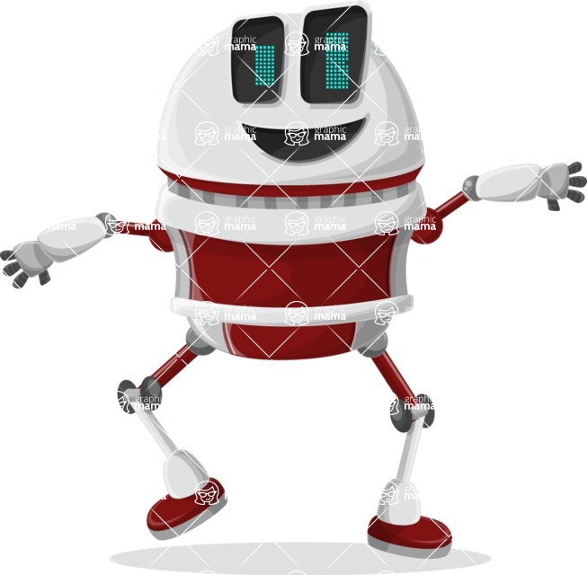 Cartoon Robot Clipart Bundle - Funny Dancing Robot Cartoon