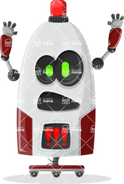 Cartoon Robot Clipart Bundle - Funny Scared Robot Cartoon