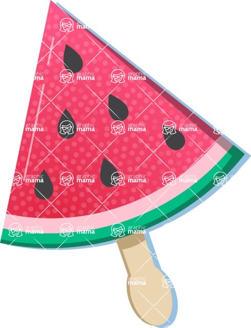 Summer Icons Bundle - Colorful Summer Watermelon Ice Cream Icon