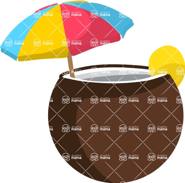 Summer Icons Bundle - Party Coconut Cocktail Summer Icon