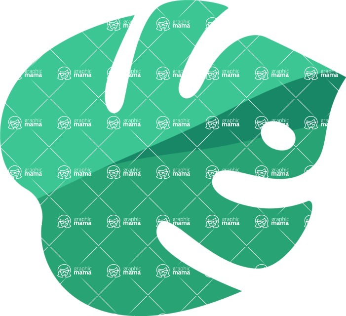 Summer Icons Bundle - Green Exotic Leaf Icon