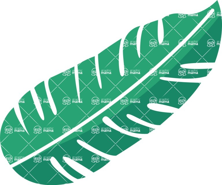 Summer Icons Bundle - Flat Exotic Leaf Summer Icon