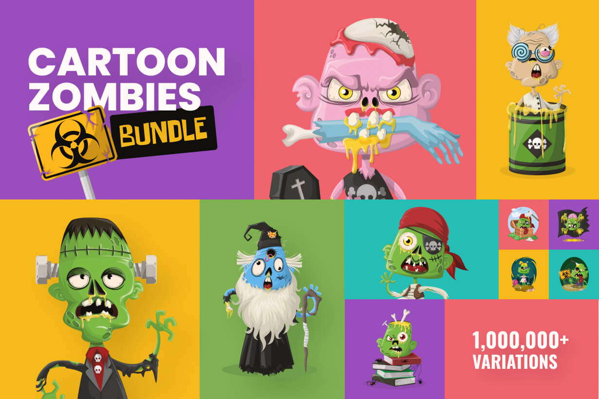 Cartoon Zombie Clipart Bundle