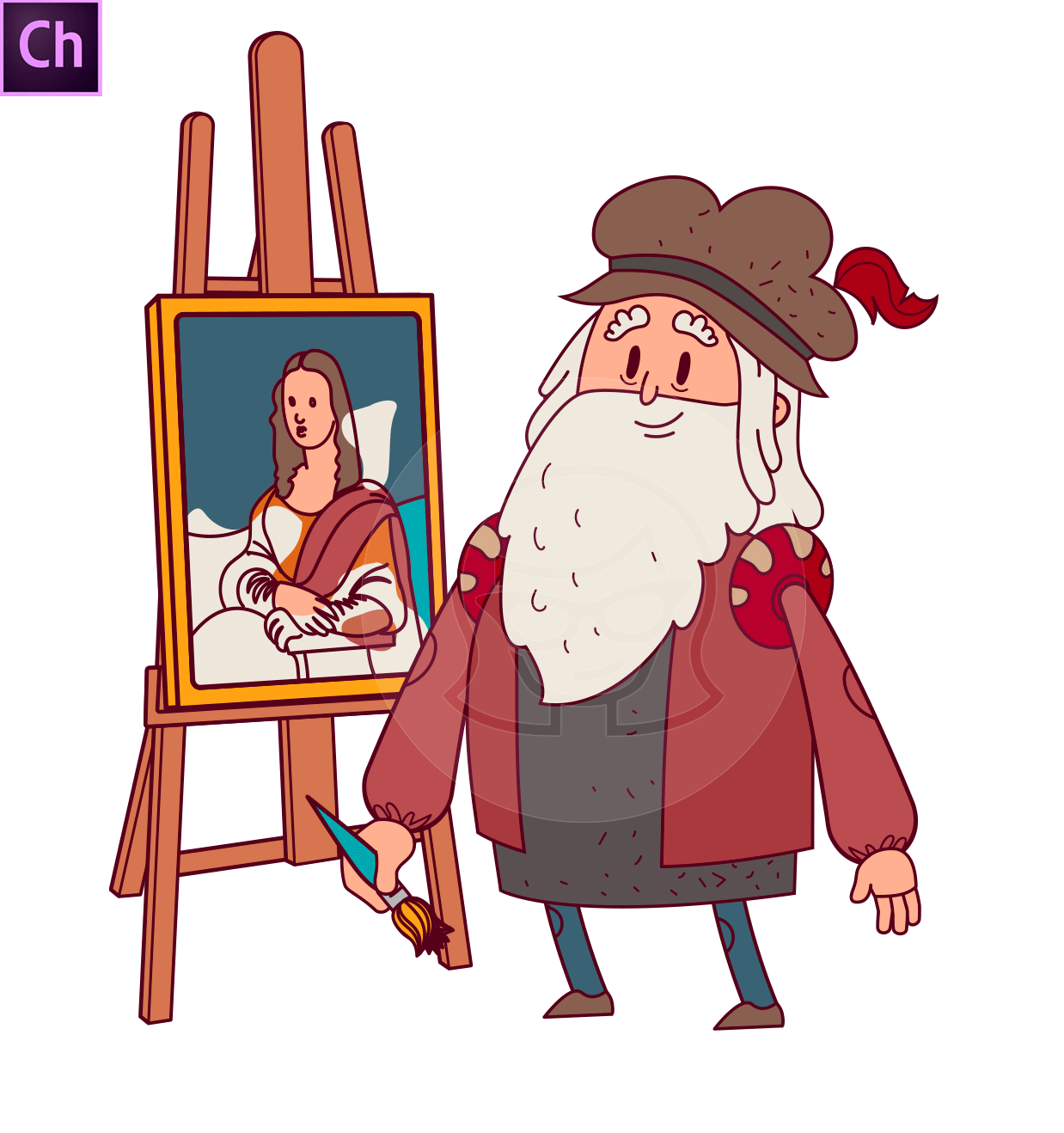 Leonardo Da Vinci Adobe Character Animator Puppet