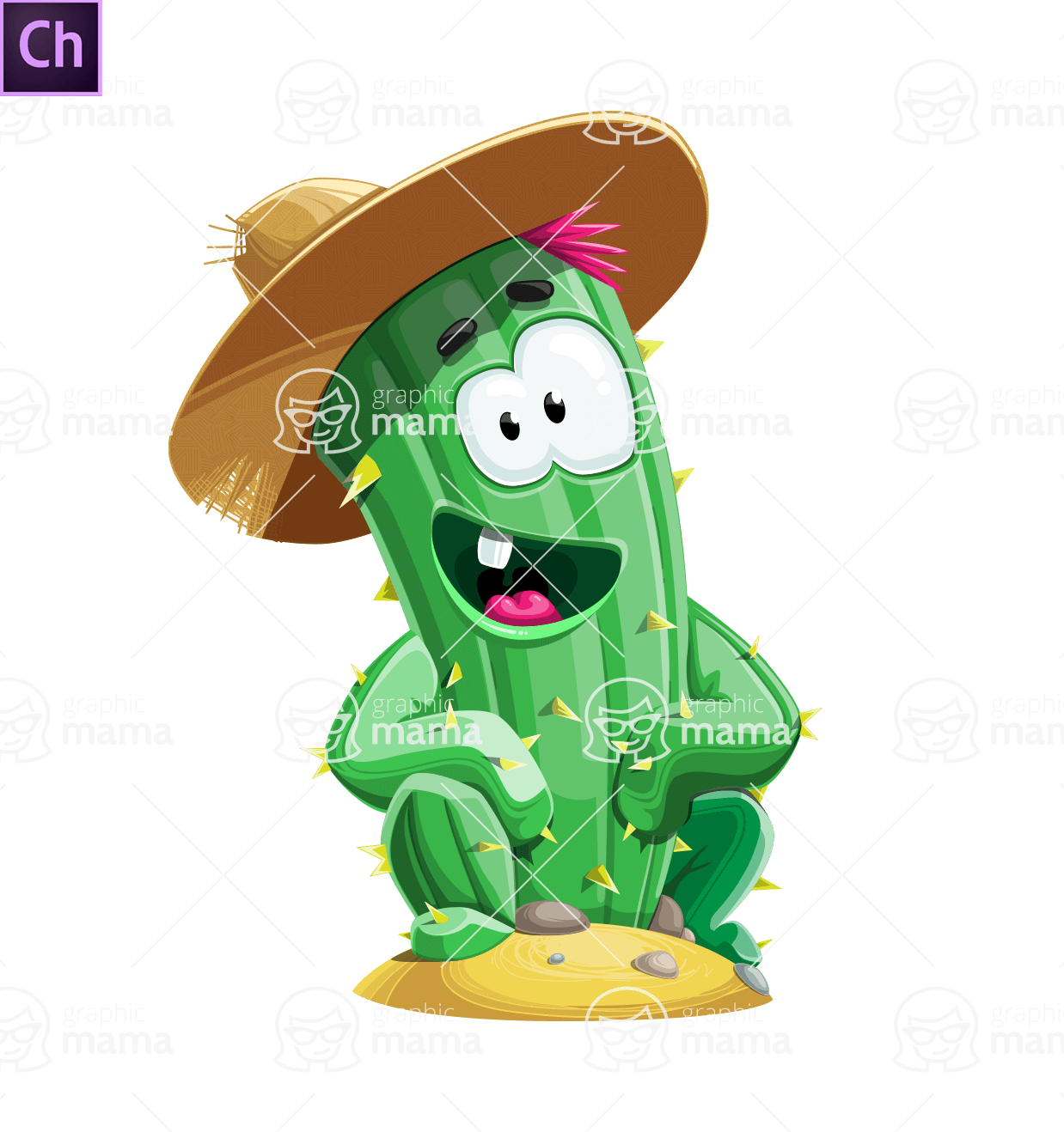 Cartoon Cactus Plant Character Animator Puppet