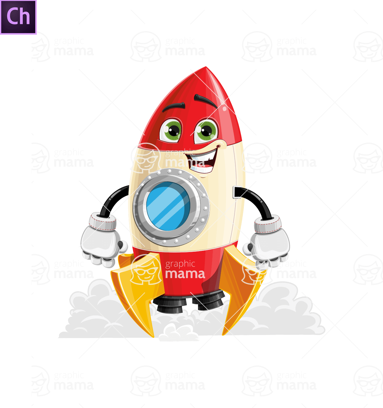 Rocket Ship Character Animator Puppet