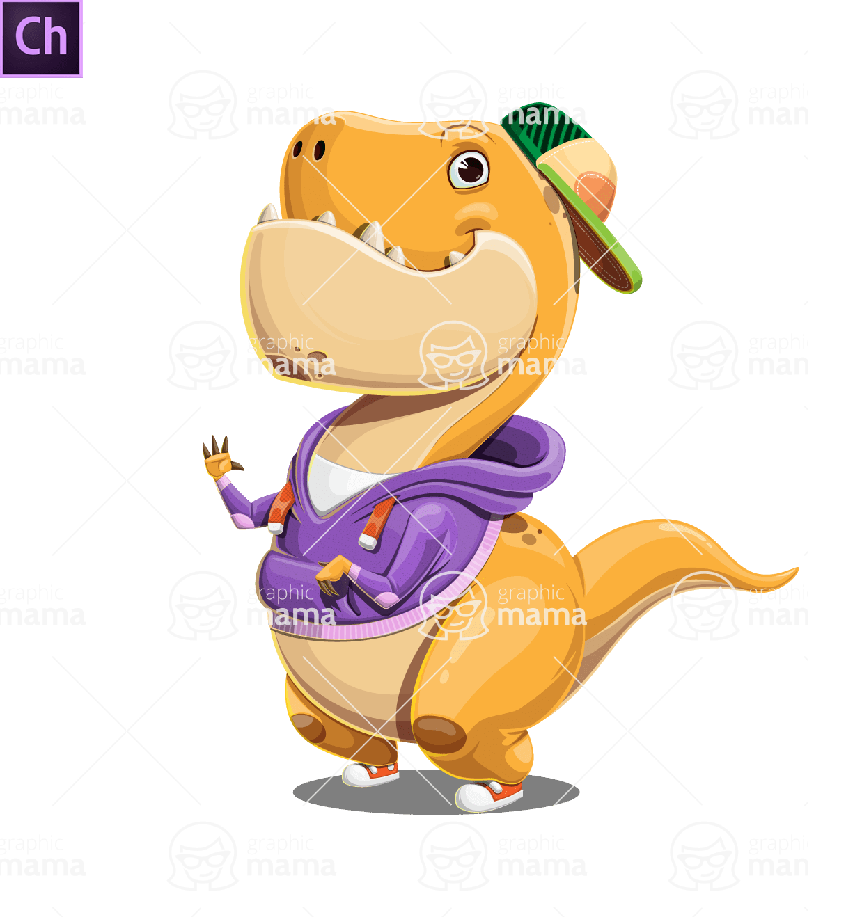 Yellow Dinosaur Character Animator Puppet