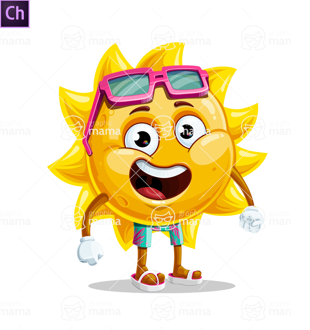 Fun Summer Sun Character Animator Puppet