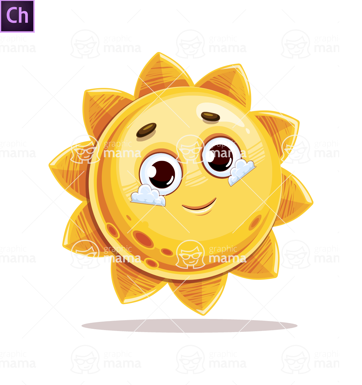 Cute Sun Character Animator Puppet