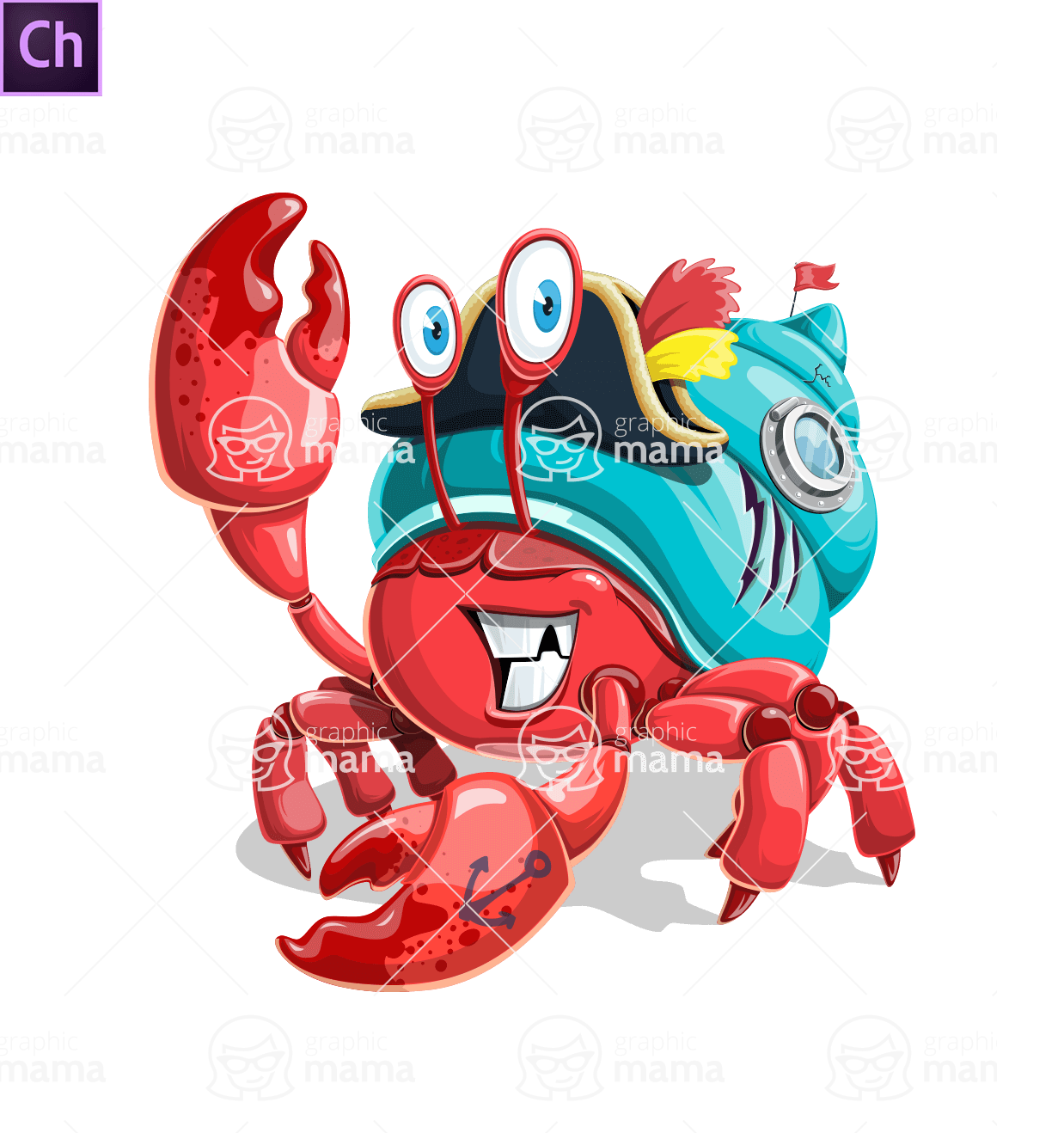 Pirate Crab Character Animator Puppet