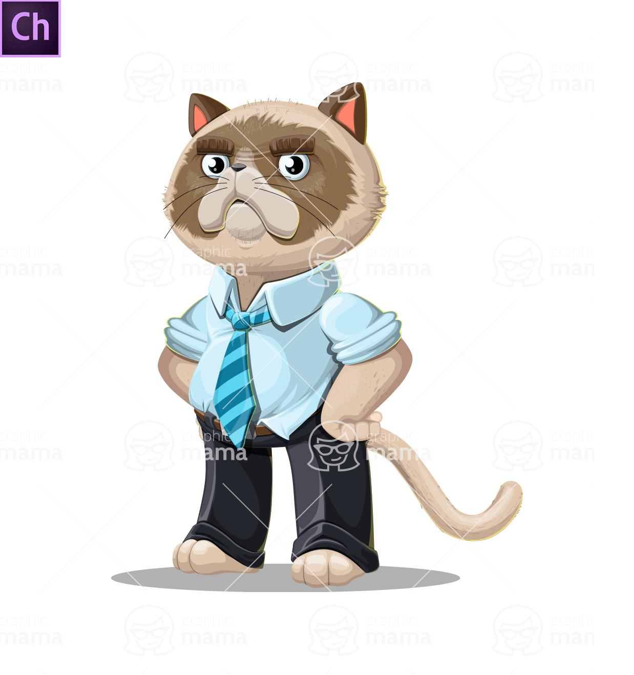 Business Cat Character Animator Puppet