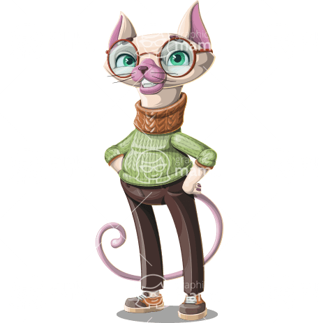 Smart Cat Professor Character Animator Puppet