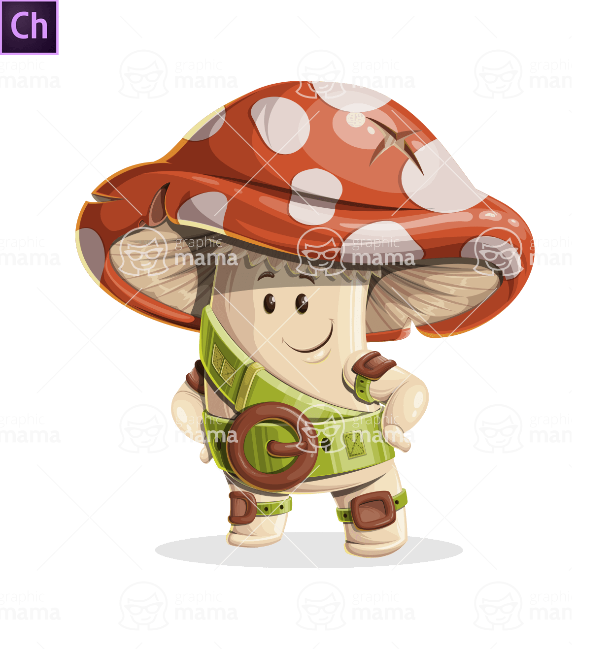 Cartoon Mushroom Character Animator Puppet