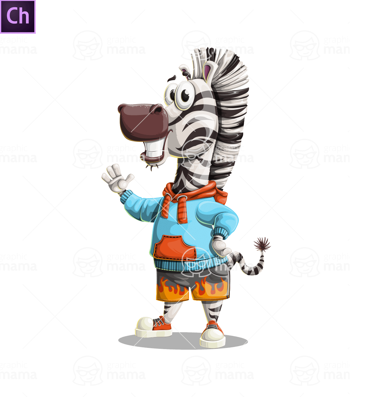 Cartoon Zebra Character Animator Puppet