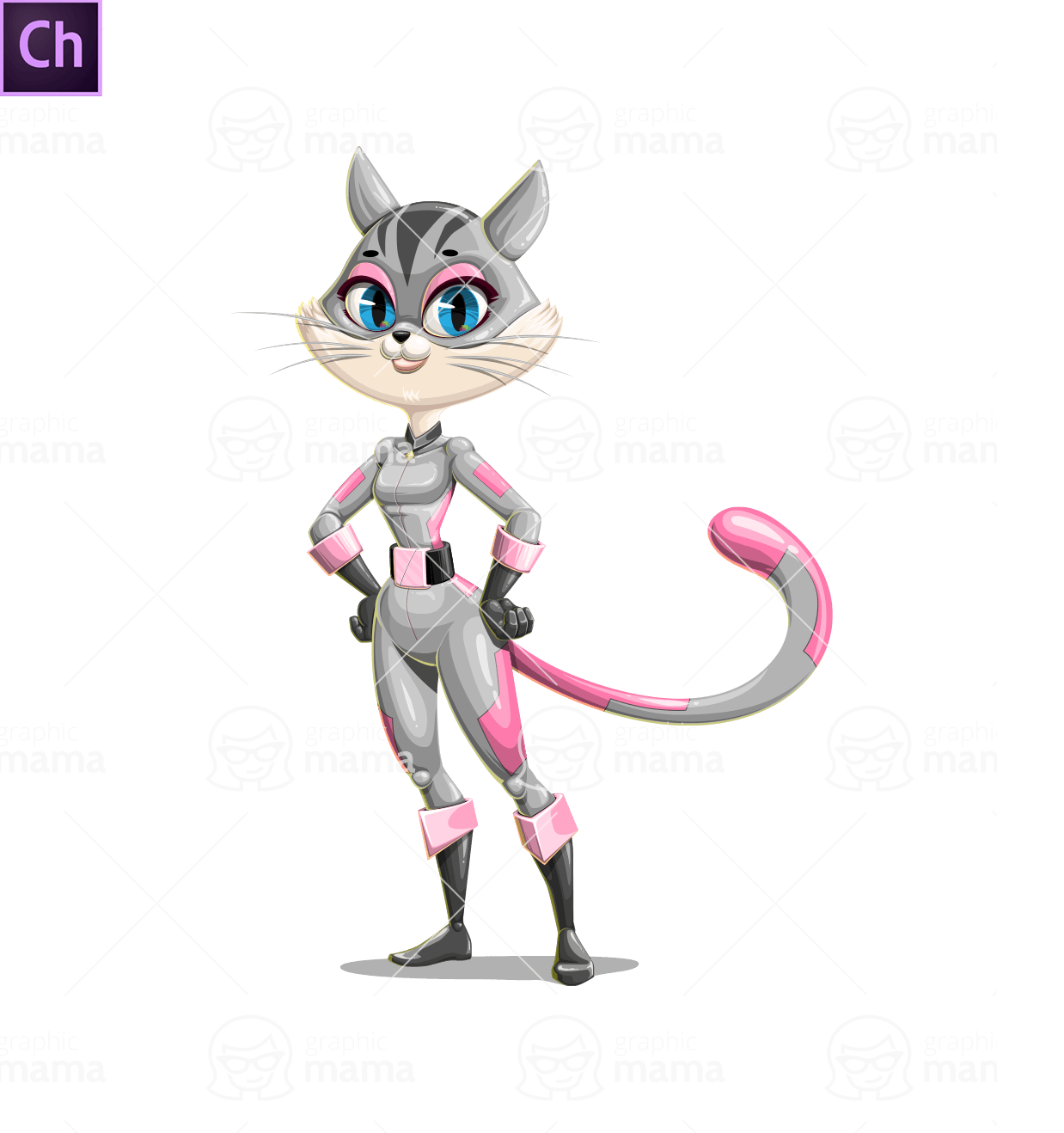 Pretty Female Superhero Cat Puppet