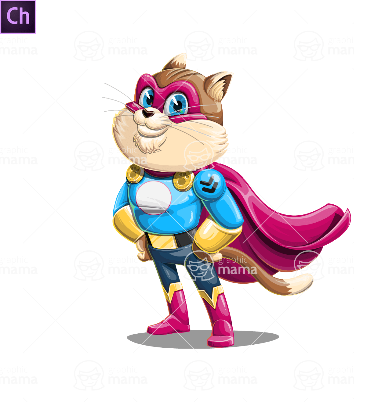 Powerful Superhero Cat Character Animator Puppet