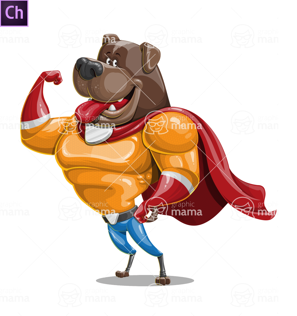 Cute Super Dog Character Animator Puppet GraphicMama