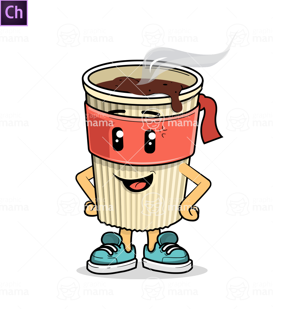 Cartoon Coffee Cup Character Animator Puppet