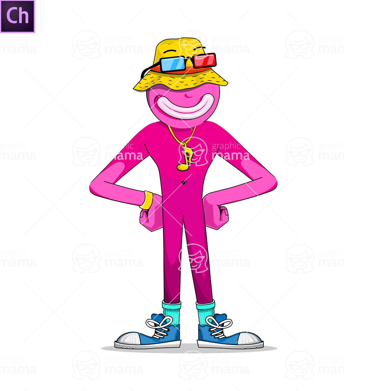 Funny Pink Dancer Character Animator Puppet