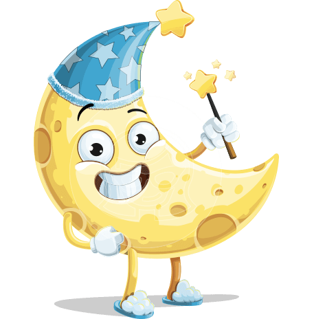 Moon Cartoon Character Set