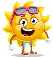 Cool Sun Cartoon Character
