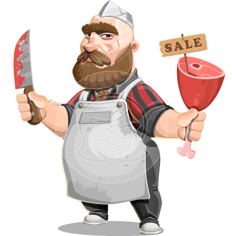 Butcher Man Cartoon Character