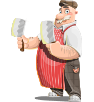 Funny Butcher Cartoon Character