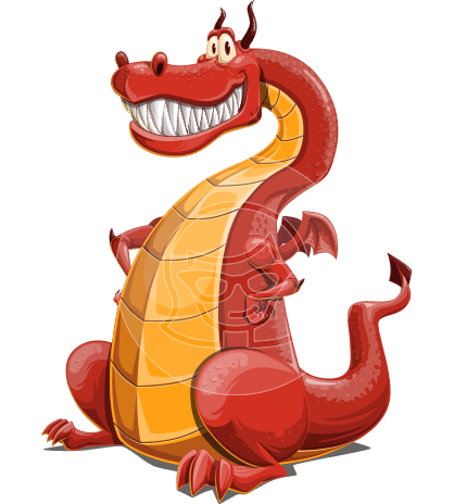 Big Red Dragon Cartoon Character