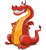 Big Red Dragon Cartoon Character