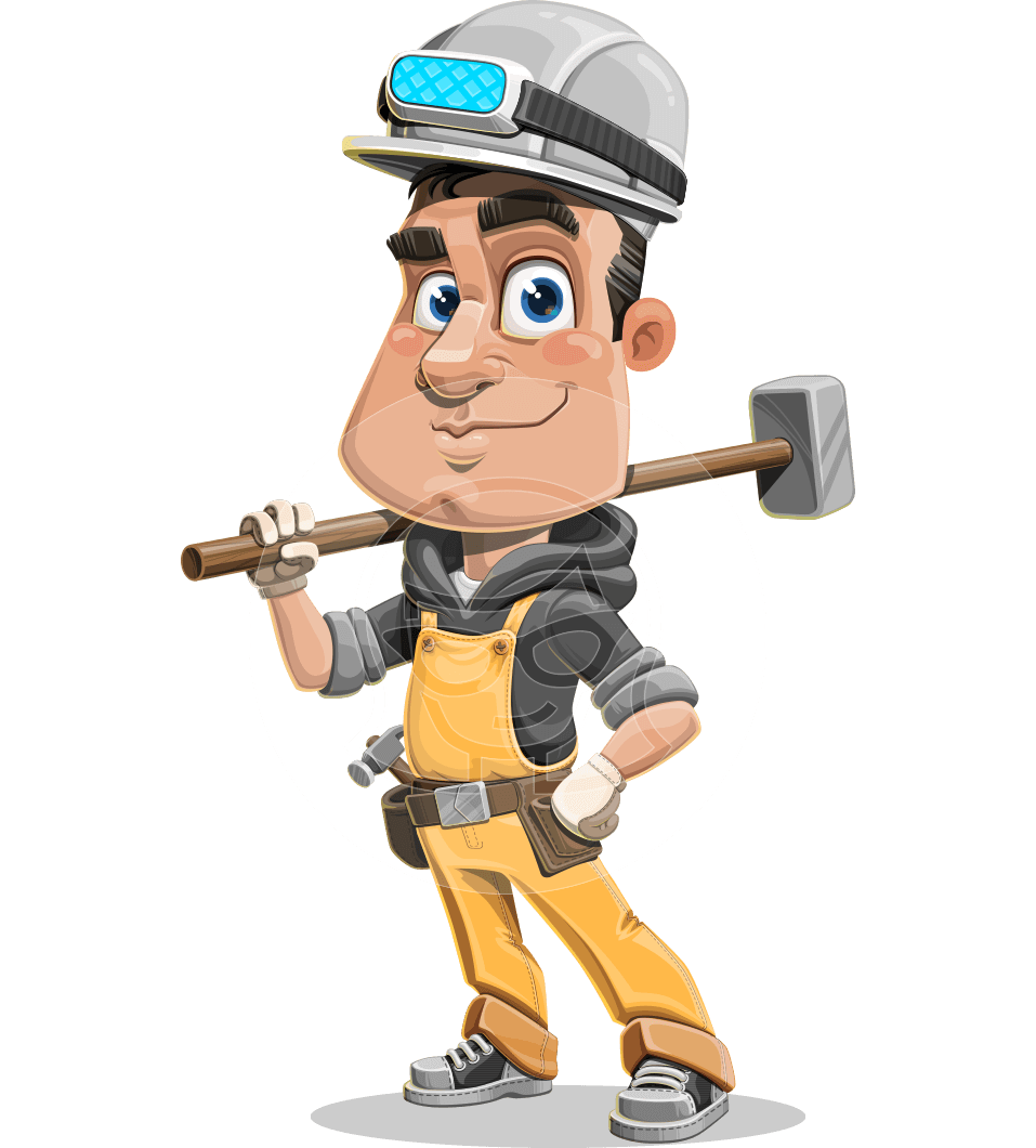 Cute Builder Cartoon Character