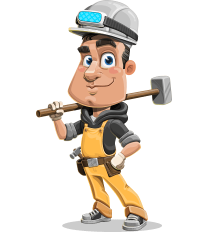 Cute Builder Cartoon Character