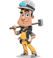 Cute Builder Cartoon Character