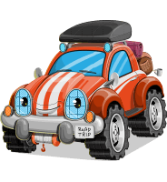 Cute Car Cartoon Character