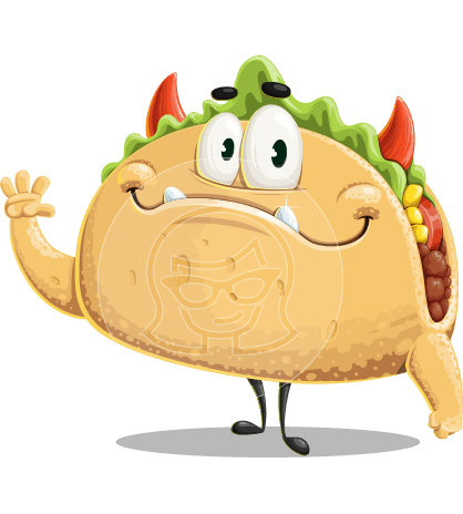 Mexican Taco Cartoon Character